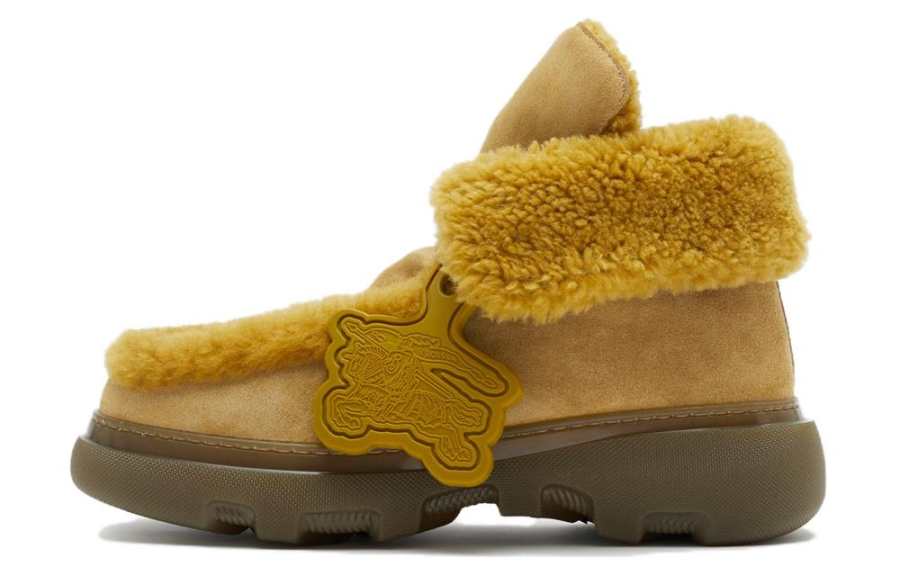 Burberry Burberry Creeper Shearling-trim Suede Boots