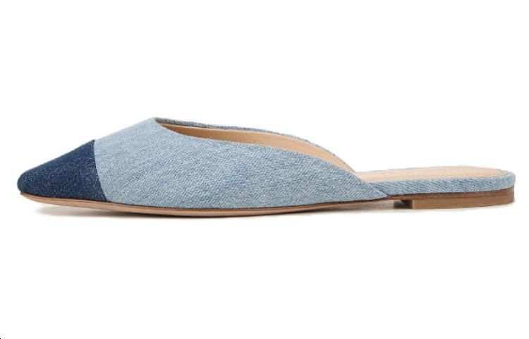 Veronica Beard Denim Closed Toe Slippers Women's Blue
