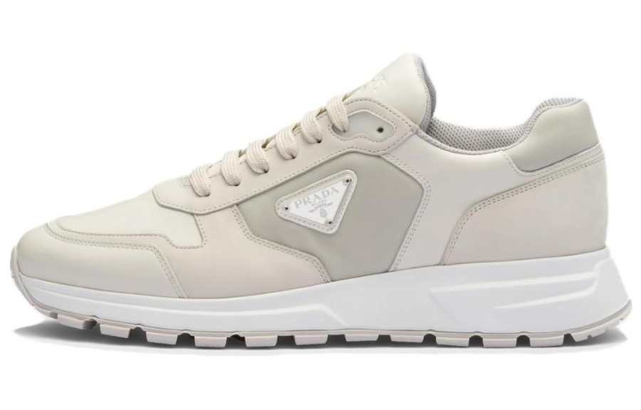PRADA PRADA Triangle-logo Leather Sneakers