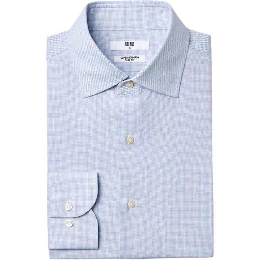 UNIQLO Shirts Men's Lake Blue Lapel Moderate
