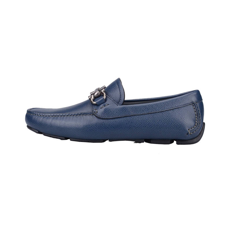 Ferragamo Low-Top Fashion Casual Leather 'Blue' Men's