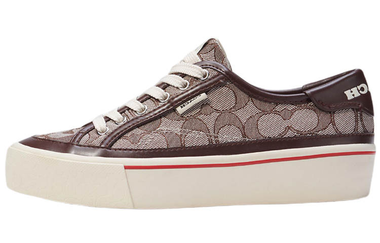 COACH CitySole Leather Low top Stylish Skateboarding Shoes Women's Brown