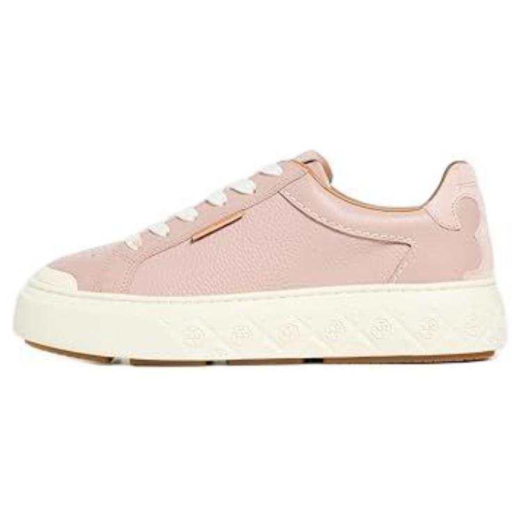 TORY BURCH Ladybug Leather Low top Skateboard Shoes Women's Light Pink