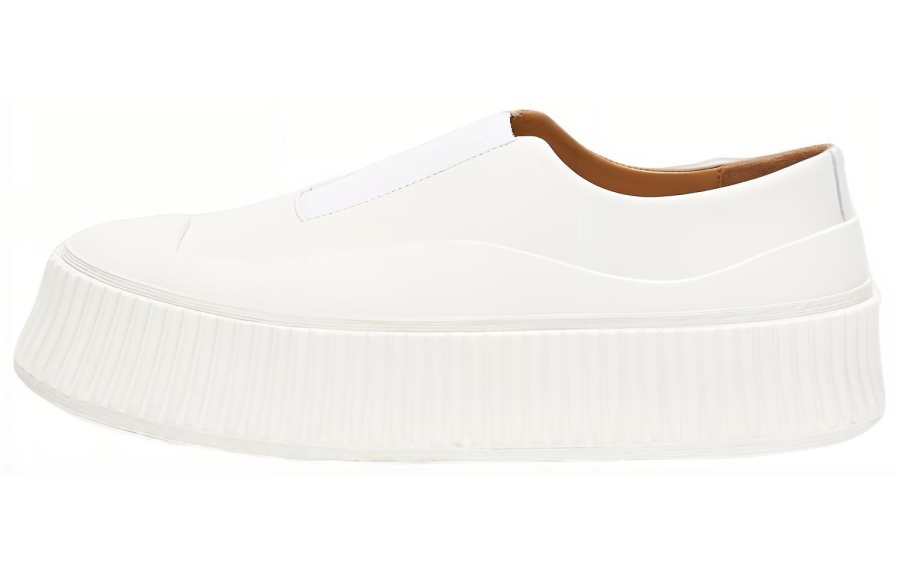 JIL SANDER Lace Up Low top Stylish Skateboarding Shoes Women's White