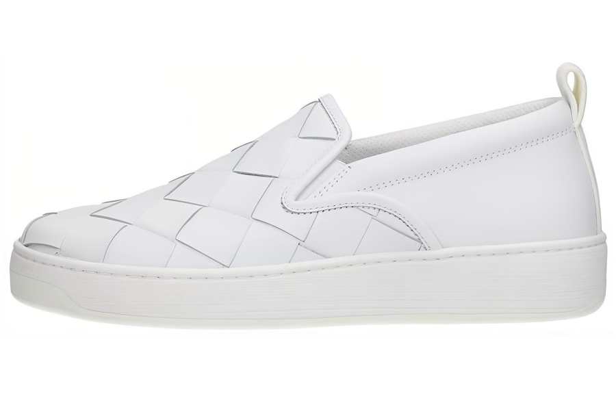 Bottega Veneta Bottega Veneta Leather Stylish Skateboarding Shoes Men's White