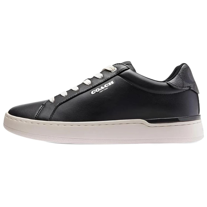 COACH Leather Abrasion Resistant Low top Skateboard Shoes Women's Black