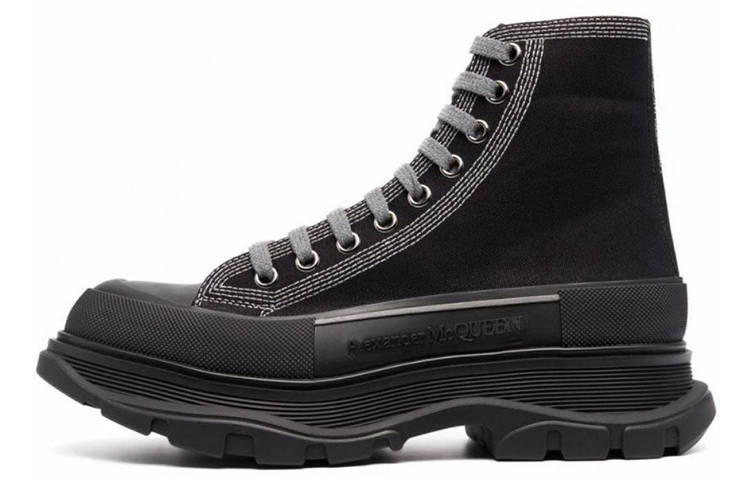 Alexander McQueen Tread Slick High Top Sneakers 'Black Grey'