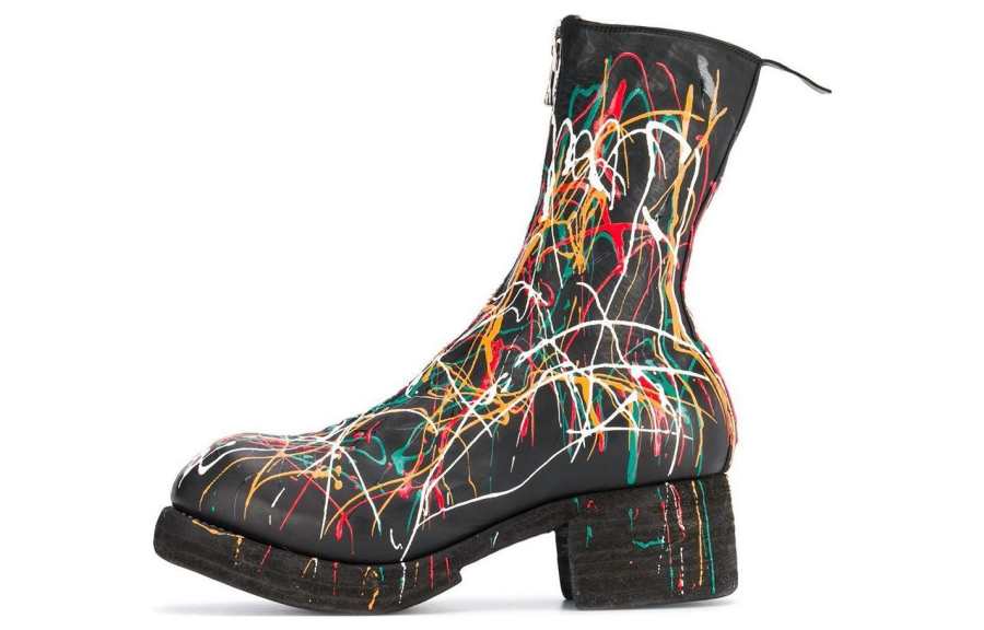 GUIDI Guidi paint splattered ankle boots Women's