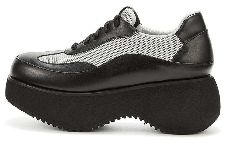 OPENyy Leather Low top Casual Shoes Women's Black