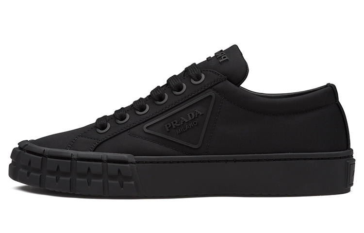 PRADA Re Nylon Fabric Low top Stylish Skateboarding Shoes Women's Black