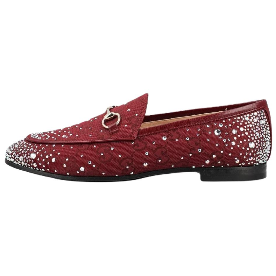 GUCCI Jordaan GG Fabric Casual Shoes Women's Red