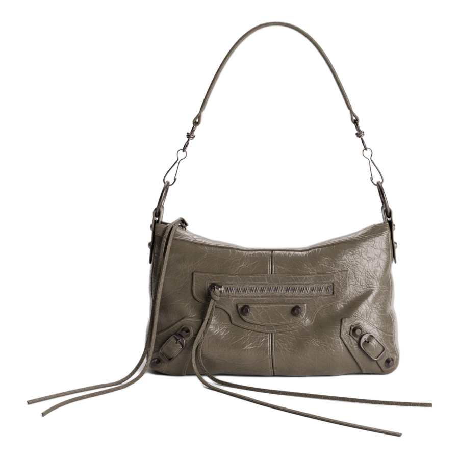 Balenciaga Le City Sheepskin Shoulder Bag Mini Women's Army Green