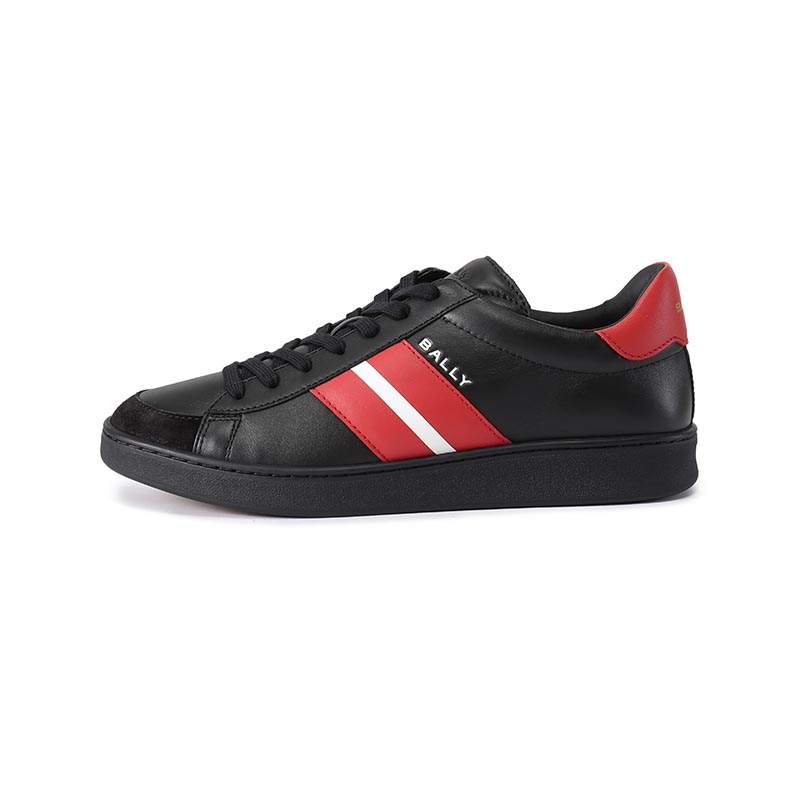BALLY Cow Leather Low top Skateboard Shoes Men's Black