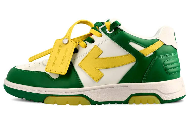 OFF-WHITE OFF WHITE Out Of Office Ooo Low Tops Green Yellow