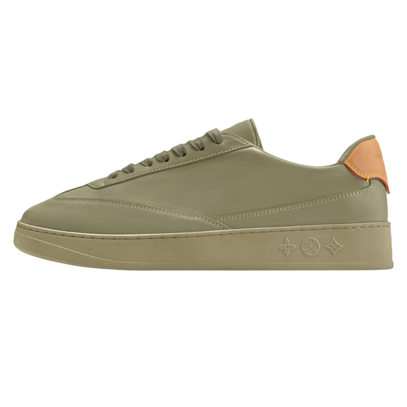 LOUIS VUITTON Flash Cow Leather Low top Skateboard Shoes Men's Green
