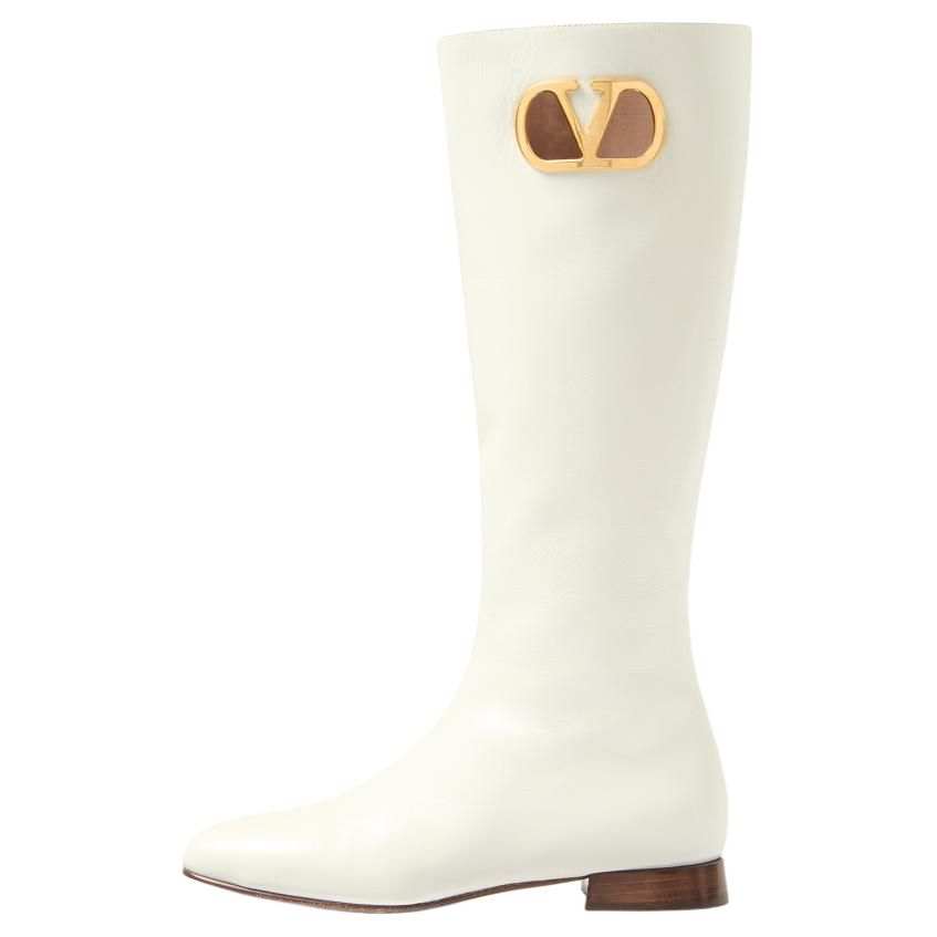 Valentino VLogo Signature Knee high Boots Women's White