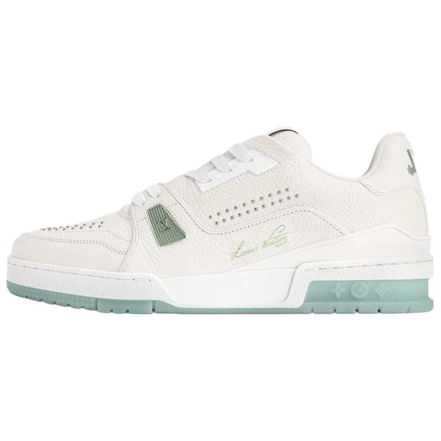 LOUIS VUITTON Trainer Cow Leather Low top Skateboard Shoes Women's White
