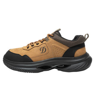 S.T.Dupont S. T.DUPONT Top Grain Cow Leather Low top Casual Shoes Men's Black/Yellow