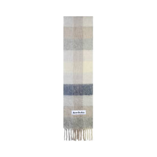 Acne Studios Logo Patch Checked Scarf