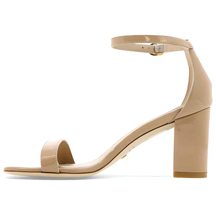 Stuart Weitzman Stuart Weitzman/SW Nudistcurve 75 Leather One Strap Sandals Women's Light Umber
