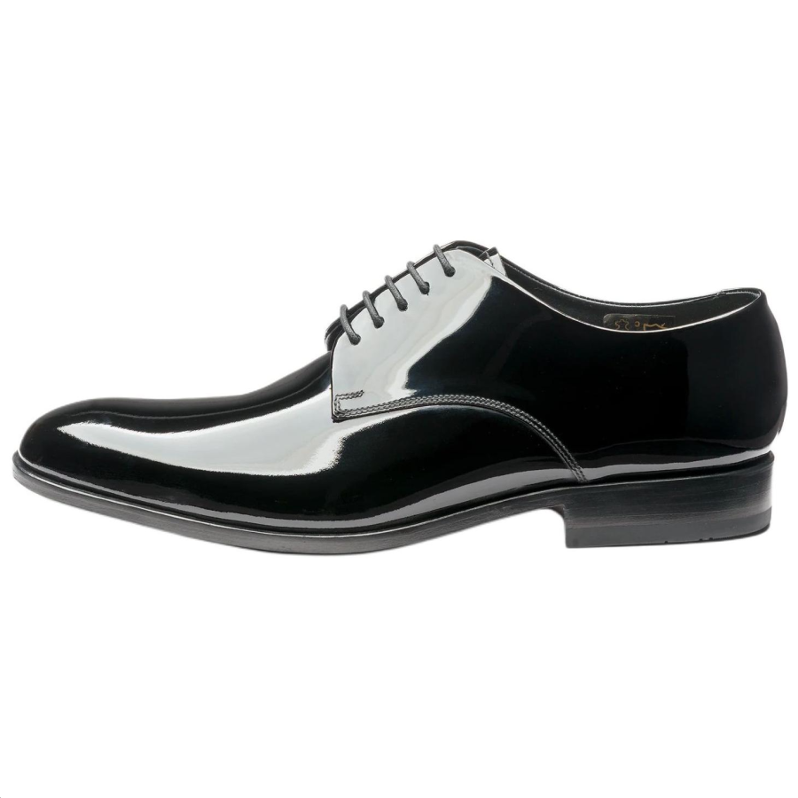 LOAKE Bow Patent Leather Dress Shoes Men's Black