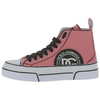 Dolce & Gabbana Leather High top Skateboard Shoes Women's Pink