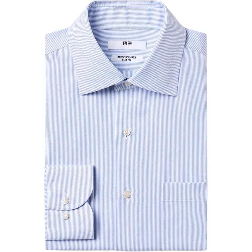 UNIQLO Shirts Men's Sky Blue Lapel Moderate