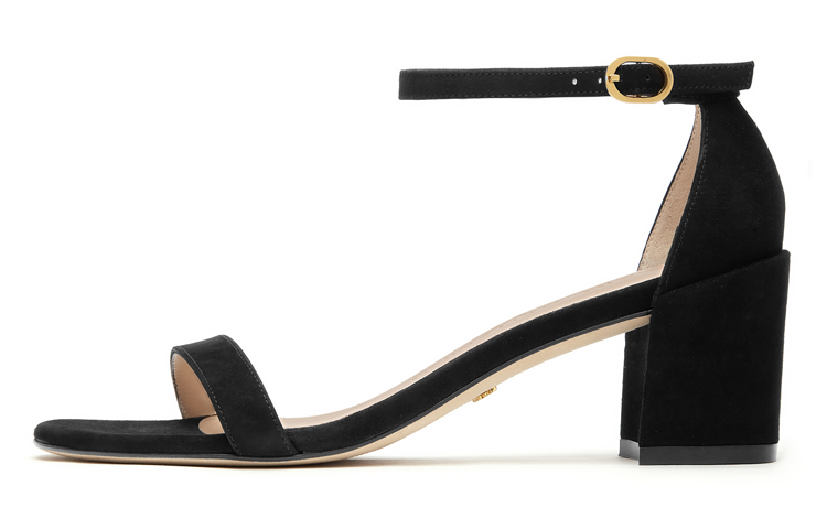 Stuart Weitzman Stuart Weitzman/SW Suede Nubuck One Strap Sandals Women's Black