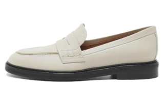 FLATTERED Top Grain Cow Leather Loafers 2cm Women's Milk White