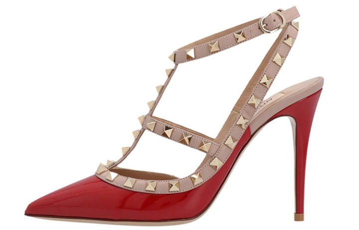 Valentino Valentino Rockstud Slim Heel High Heels Women's Red