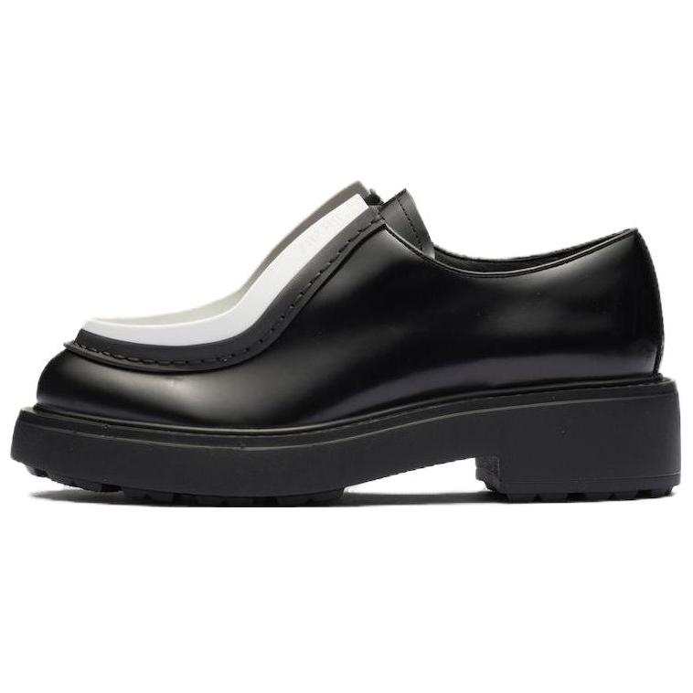 PRADA PRADA Women's Brushed Leather Lace-Up 'Hidden Laces - Black White'