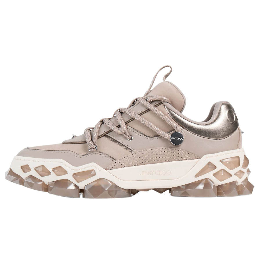Jimmy Choo Diamond X II/F X II/F Leather Low top Casual Shoes Women's Taupe