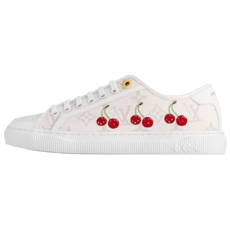 LOUIS VUITTON Takashi Murakami x LOUIS VUITTON Cherry Collection Lagoon Low top Canvas Shoes Women's White