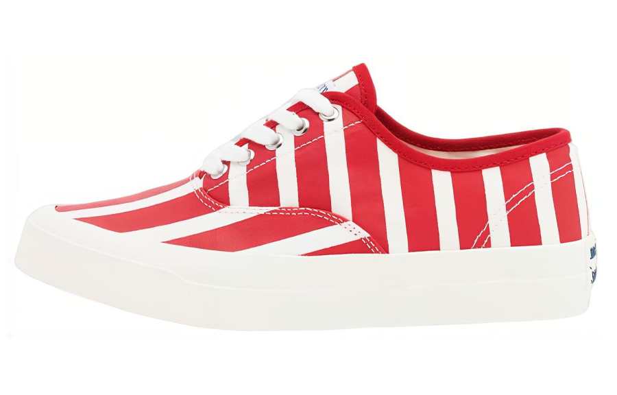 Maison Kitsune Canvas Shoes Unisex Low Top White/Red