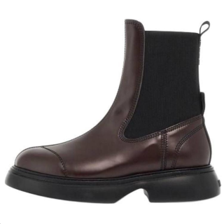 GANNI Short Chelsea Boots 4cm Women's Brown