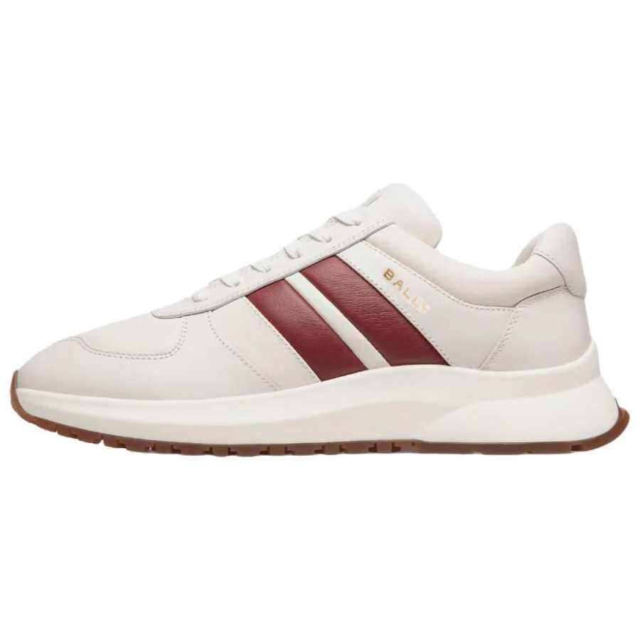 BALLY Outline Calfskin Low top Casual Shoes Men's White Red