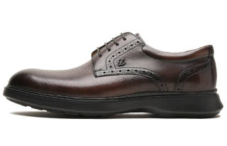 S.T.Dupont S. T.DUPONT Cow Leather Dress Shoes Men's Coffee