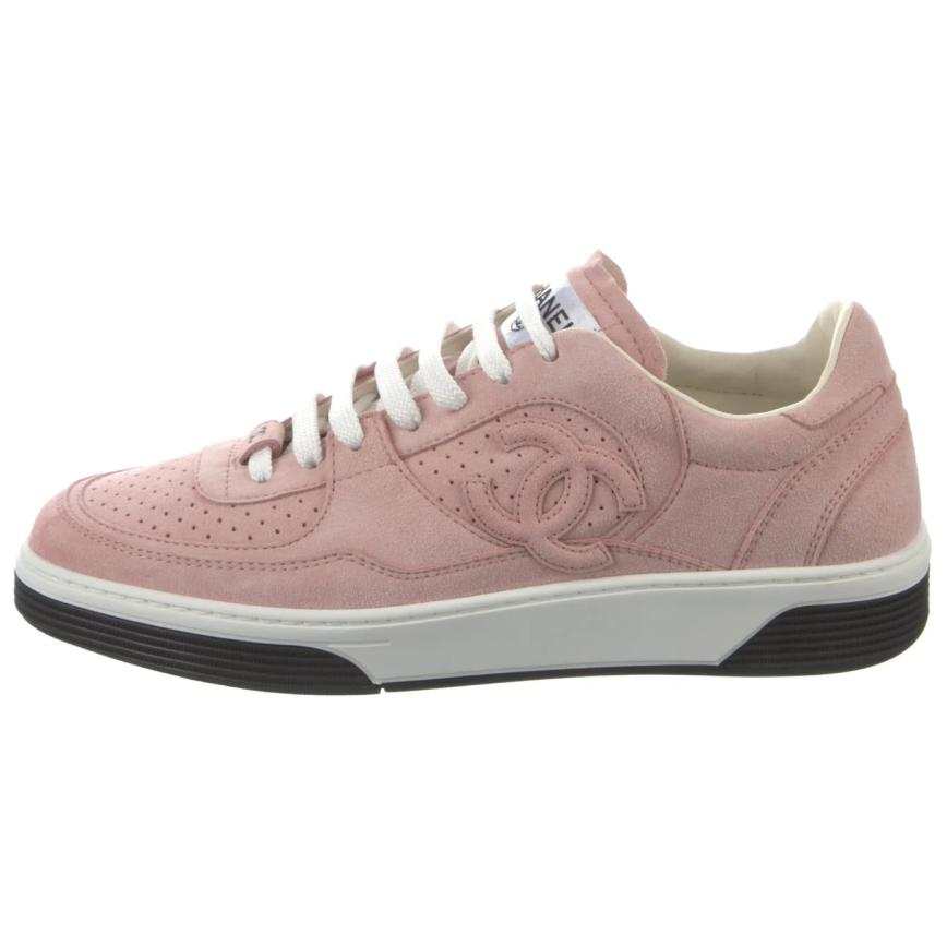 CHANEL Suede Low top Skateboard Shoes Women's Pink
