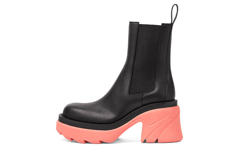 Bottega Veneta Flash Platform Ankle Boot Black Flamingo Women's