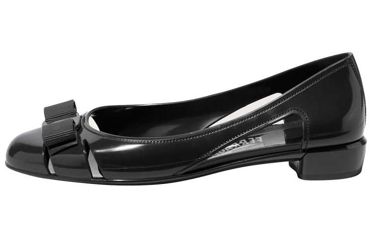FERRAGAMO Vara Bow Jelly Ballerina Pumps