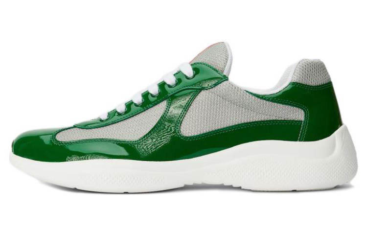 PRADA America's Cup Leather Low top Casual Shoes Men's Green