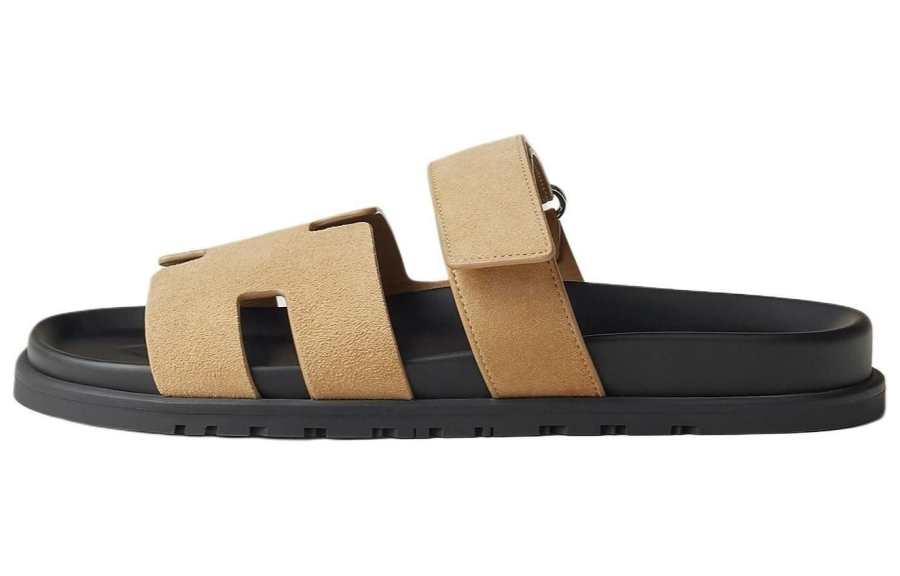 HERMES HERMES Chypre Slide Slippers Men's Brown