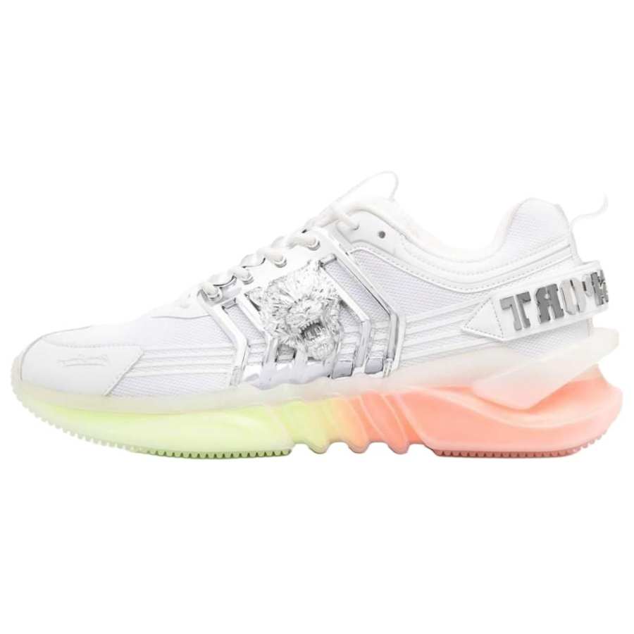 PLEIN SPORT Fabric Cushioning Lightweight Cushioning Lightweight Low top Casual Shoes Unisex White