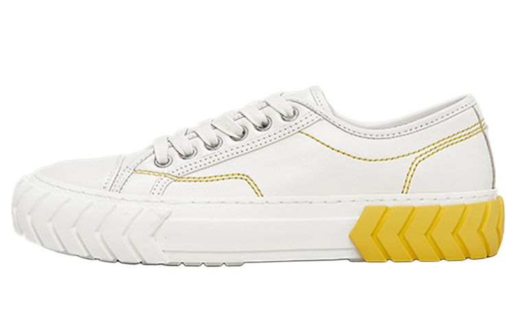 Both Both Canvas Shoes Women's Low Top White Yellow
