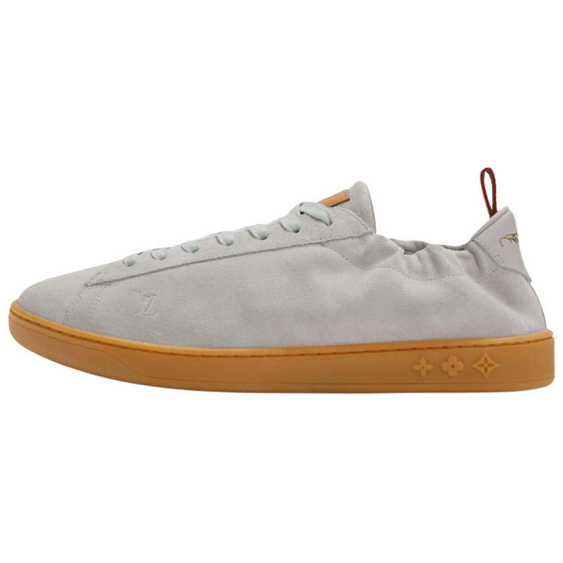 LOUIS VUITTON Soft Cow Leather Low top Skateboard Shoes Men's Gray