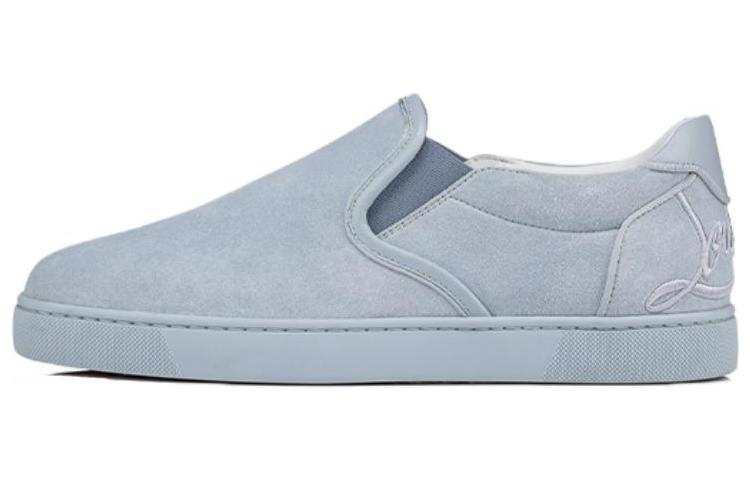 Christian Louboutin CL Leather Skateboard Shoes Men's Light Blue