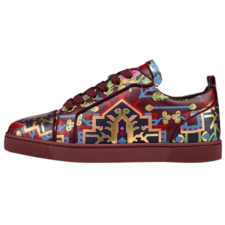 Christian Louboutin CL Louis Junior Orlato Leather Low top Skateboard Shoes Men's Red