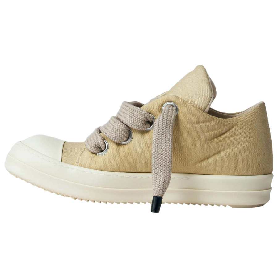 Rick Owens DRKSHDW Leather Low top Skateboard Shoes Men's Ecru