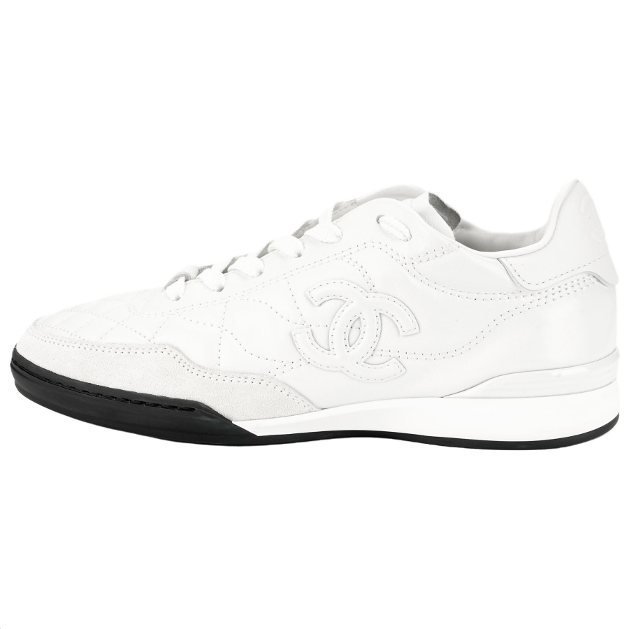 CHANEL 25S German Army Trainers Low top Casual Shoes Women's White