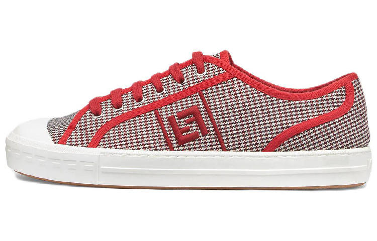 FENDI Domino Stylish Skateboarding Shoes Men's Red White